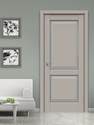 Изображение товара Дверь межкомнатная TRIADOORS 652 в комплекте. ПВХ, Шелл грей CONCEPT, вставка сатинато, МДФ, 70х200 см. 1 шт.