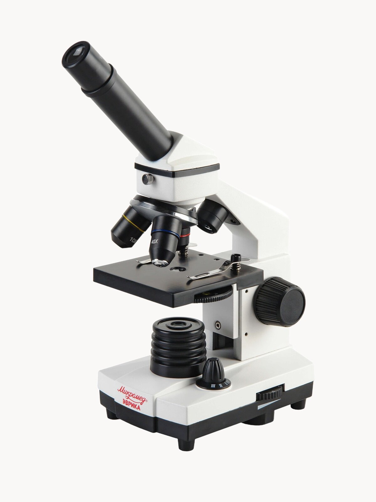 Микроскоп Микромед "Эврика" 40x-1280x, с видеоокуляром, в кейсе, 4D книгой и препаратами Velvi №10