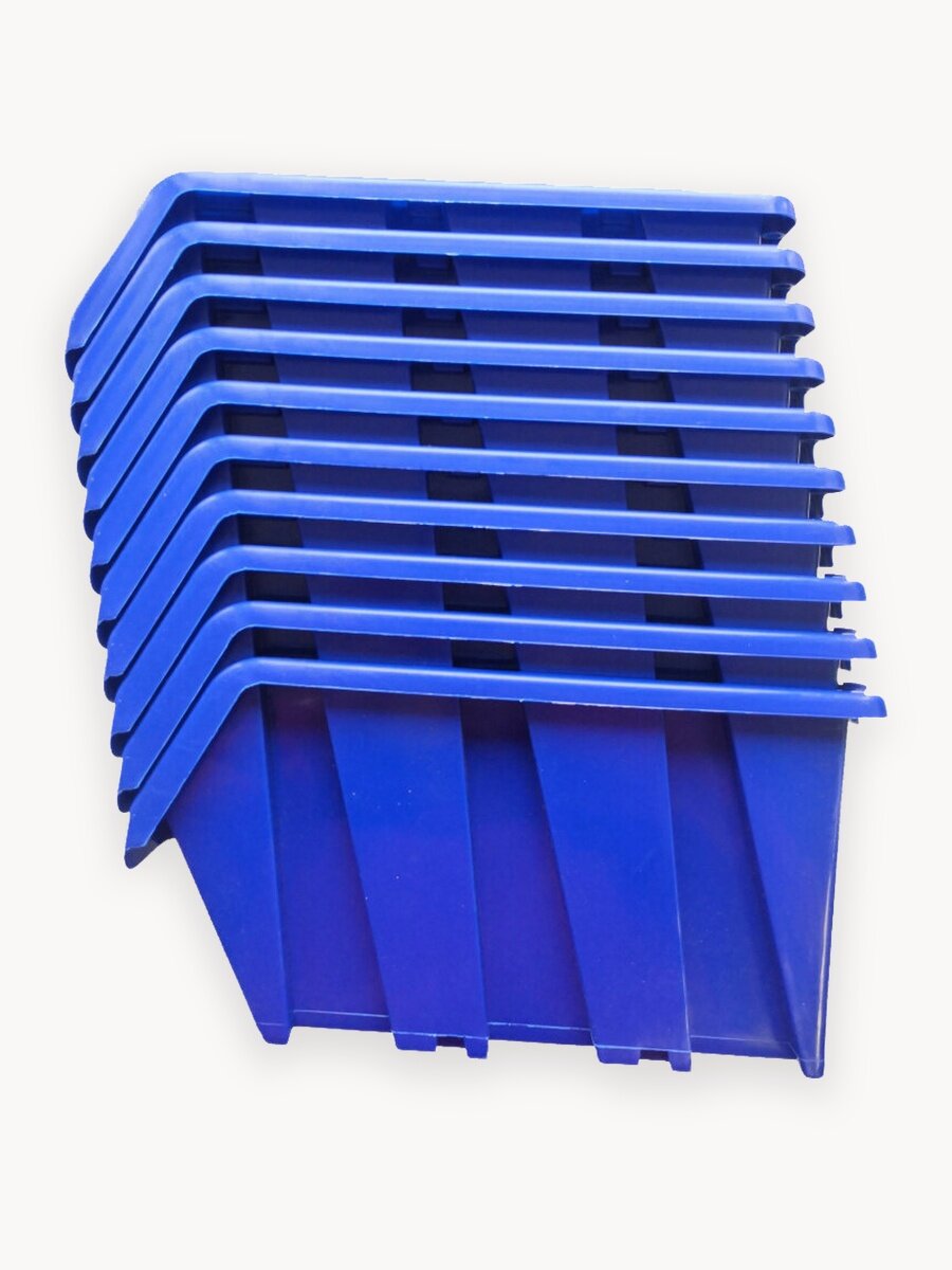 Лоток для метизов № 8 375 х 225 х 160 мм, 10 штук, синий цвет