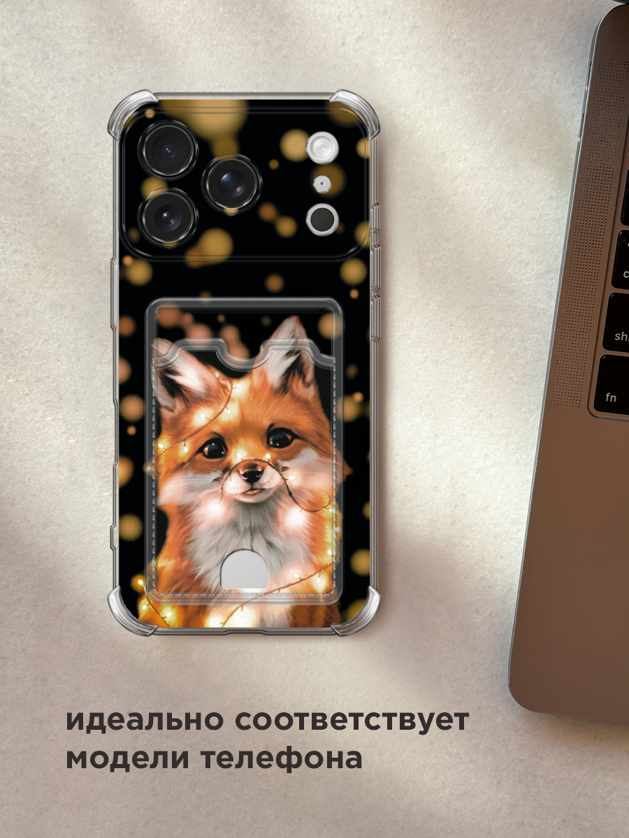 Чехол на Apple iPhone 17 Pro Max (Айфон 17 Про Макс) с картой и принтом Лиса — фото 1