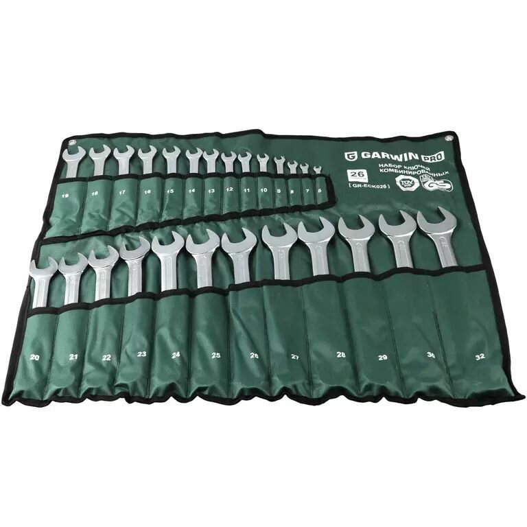 Набор ключей комбинированных 26 предметов 6-32 мм GARWIN PRO GR-ECK026 — фото 1