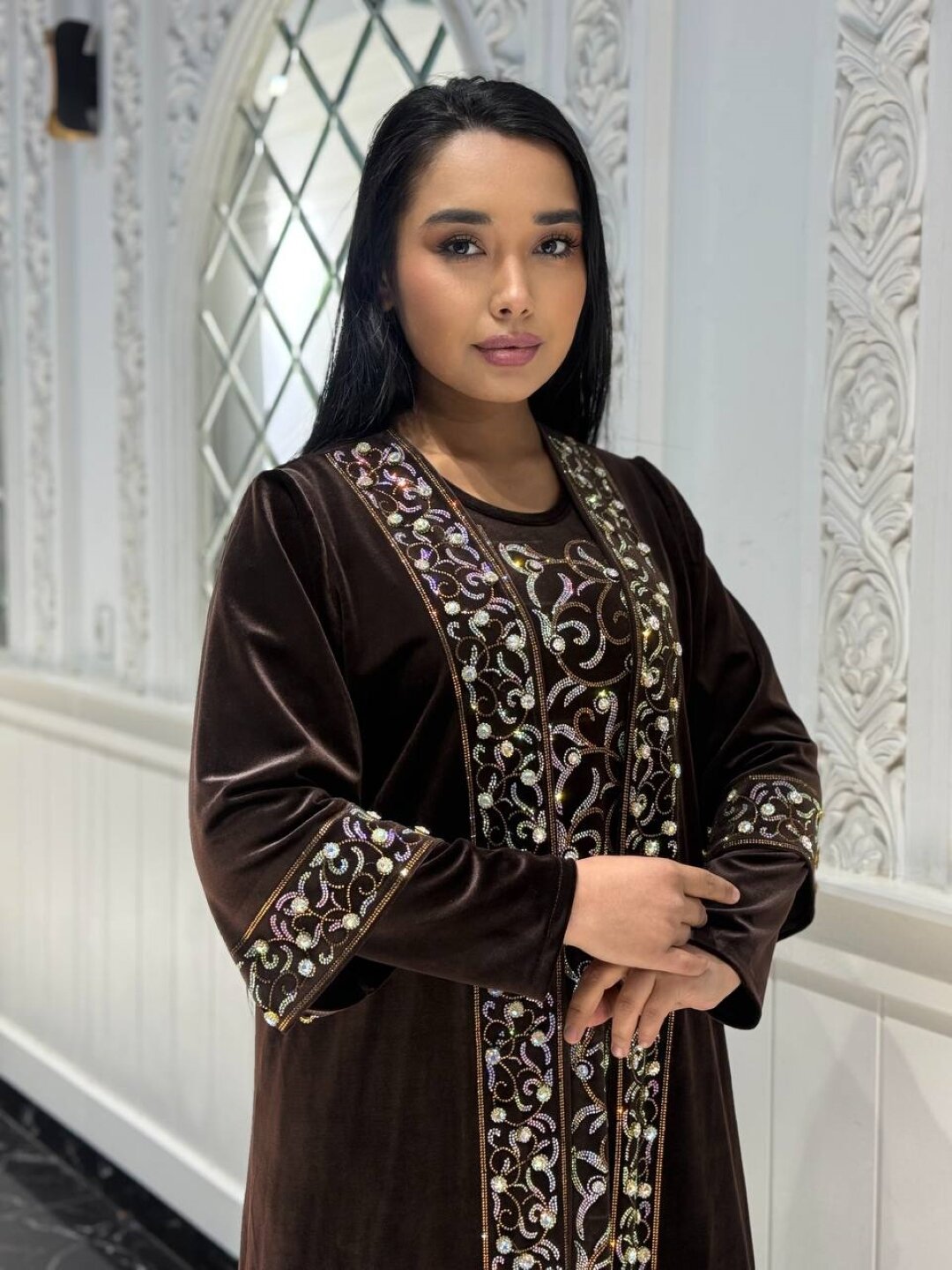 Платье  abaya, размер 58, темно-зеленый, бутылочный, зеленый мох