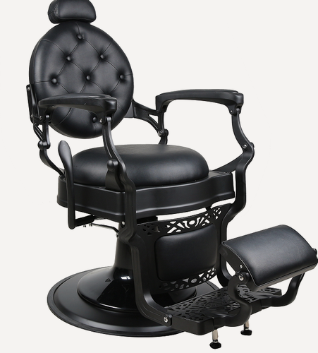 Изображение товара Кресло барбера BXS/Royal BLACK, черный цвет металла, черный кожзам, прошивка честер.