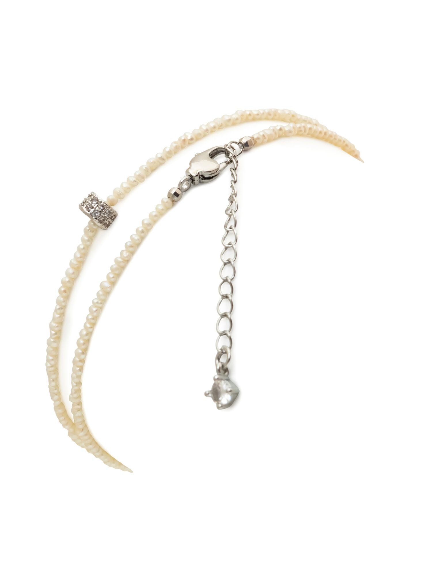 Бусы ЖемАрт, жемчуг пресноводный культивированный, длина 41 см, белый/серебристый — фото 1