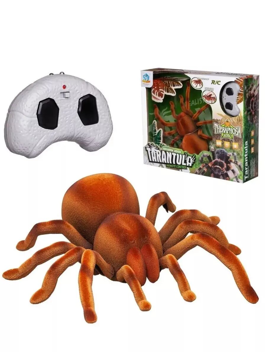 Радиоуправляемый паук JIAHUIFENG "Коричневый", пластик, 22x23x7 см, пульт ДУ, от 3 лет