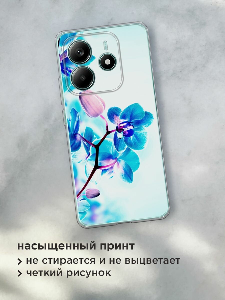 Чехол на Xiaomi Redmi Note 14 4G / Редми Нот 14 4G с принтом "Голубая орхидея" — фото 1