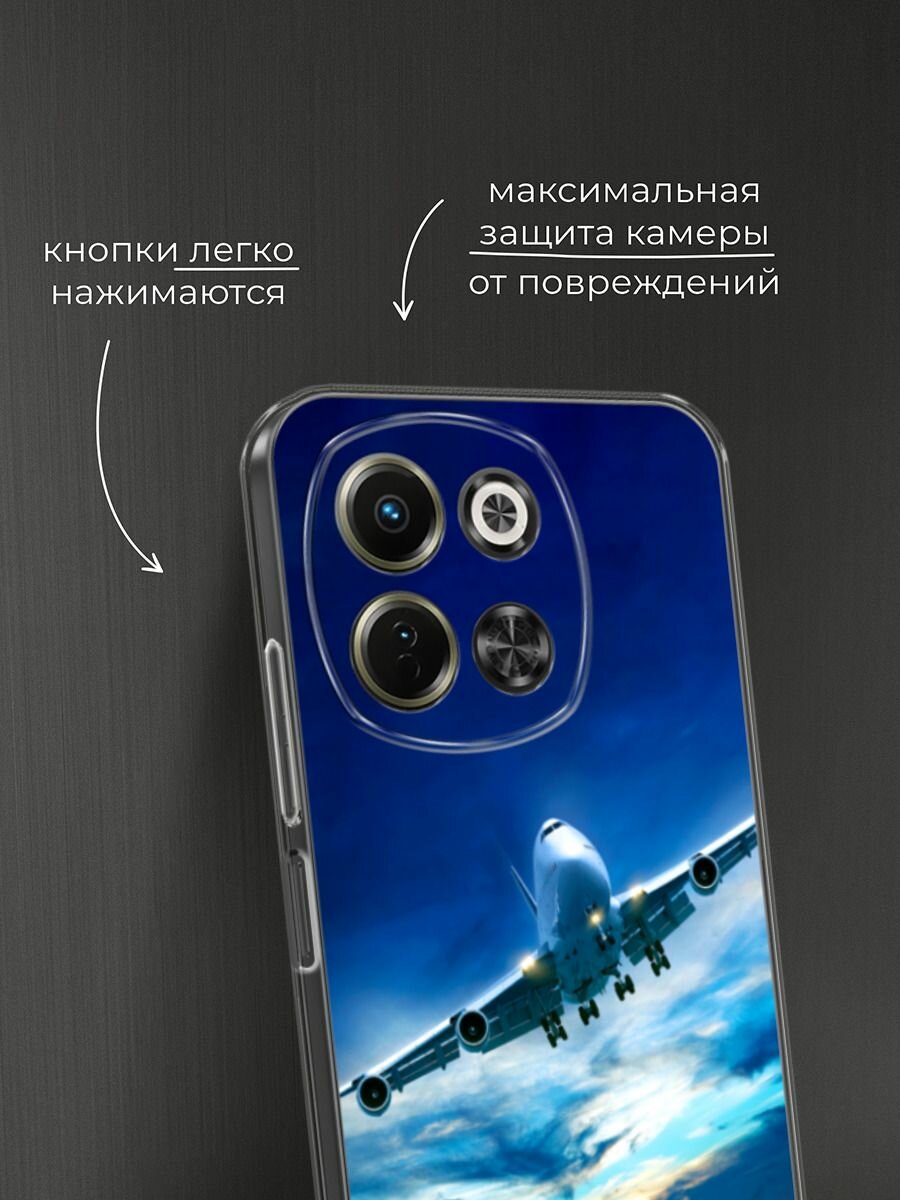 Чехол на Tecno Spark 30 5G / Текно Спарк 30 5G с принтом "Самолет в небе" — фото 1