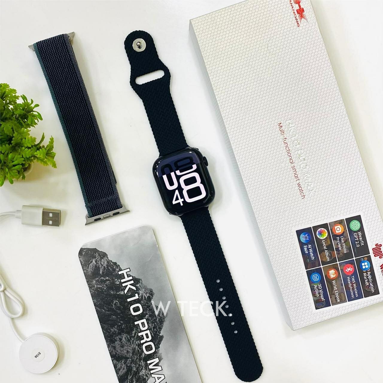 Умные часы HK10 Pro Max Watch 10, 2.02" экран, TWS-наушники, 3D-Jump, 46мм