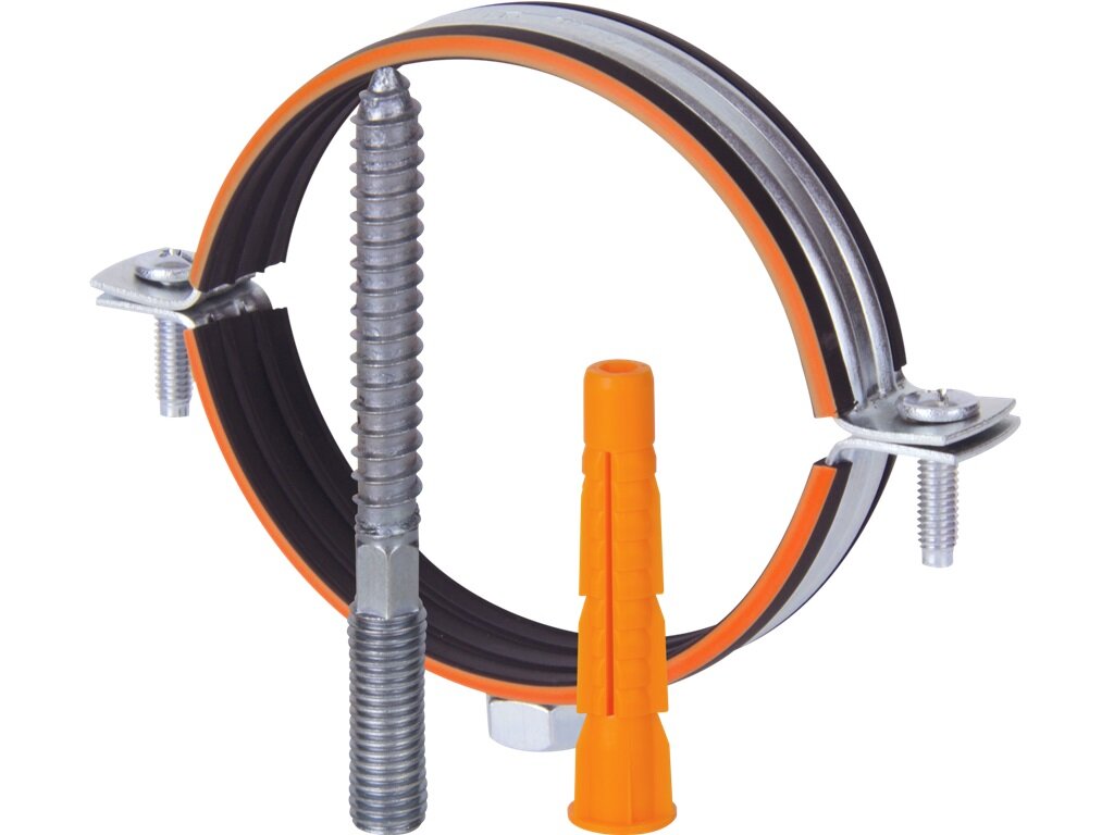 Хомут сантехнический HUMALT TRD0000029035 1/2" (20-24) М8 c шпилькой-шурупом и дюбелем