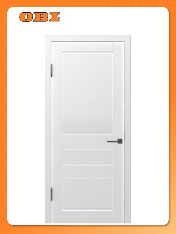 Межкомнатная дверь "Честер", глухая, белая, 80x200см