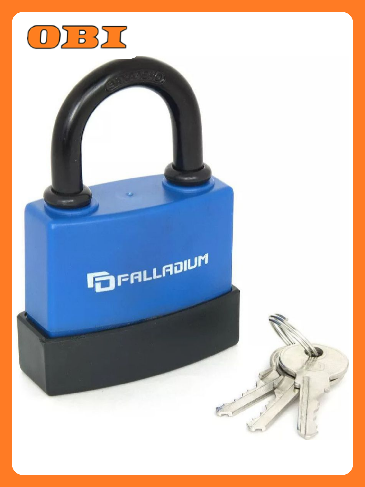 Навесной замок Palladium 907WP-65 всепогодный с длинной дужкой синий/черный