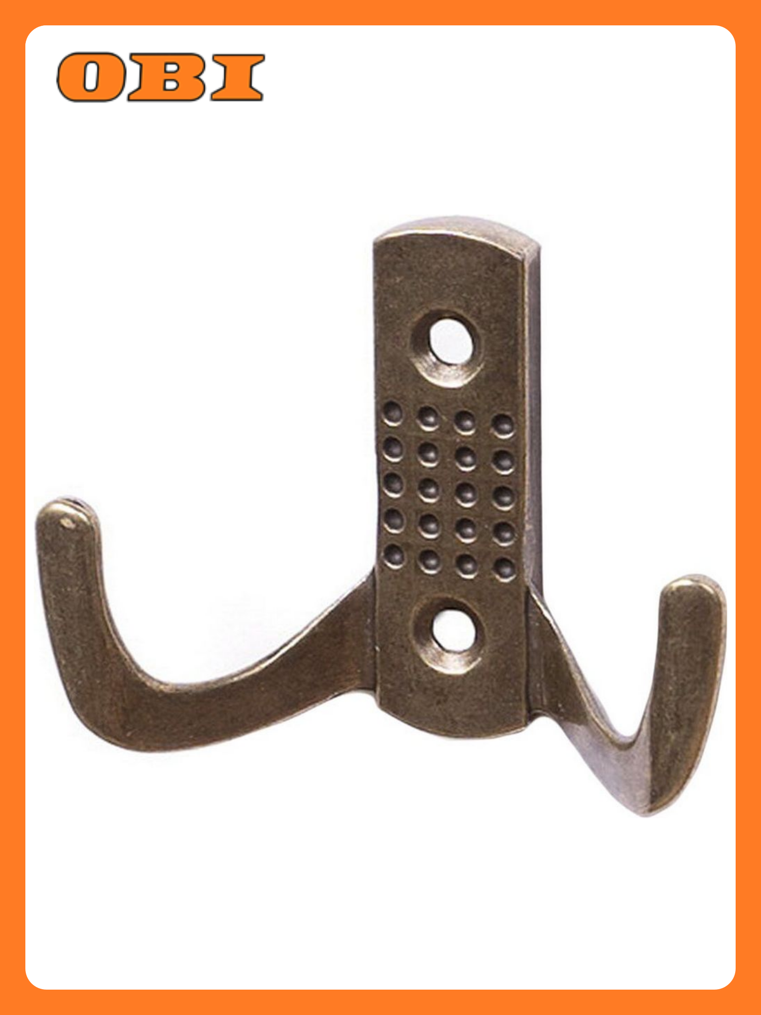 Крючок мебельный Larvij H6D двойной бронзовый металл 2.5 см