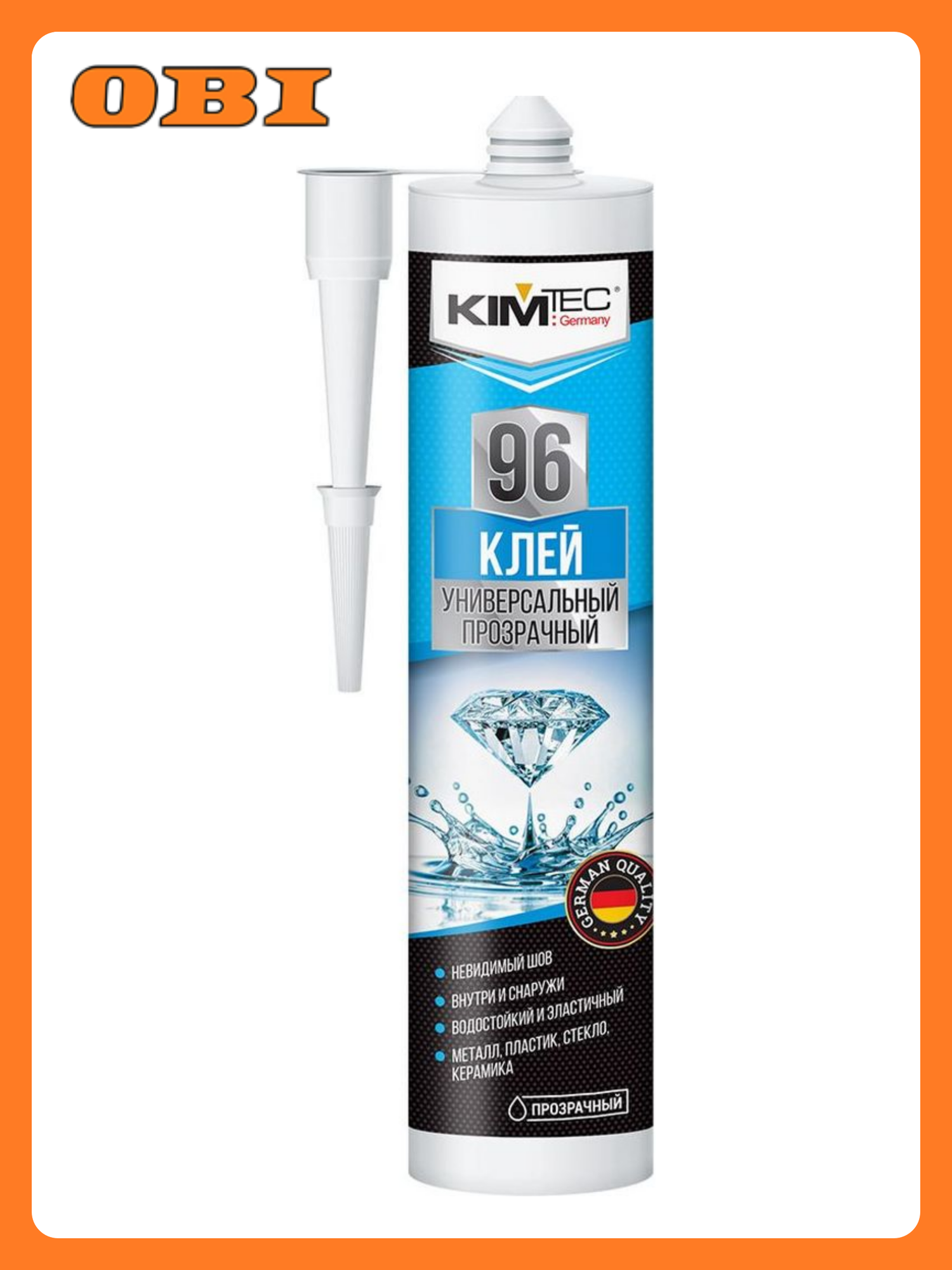 Монтажный клей KIM TEC 96 универсальный кристально-прозрачный 280 мл