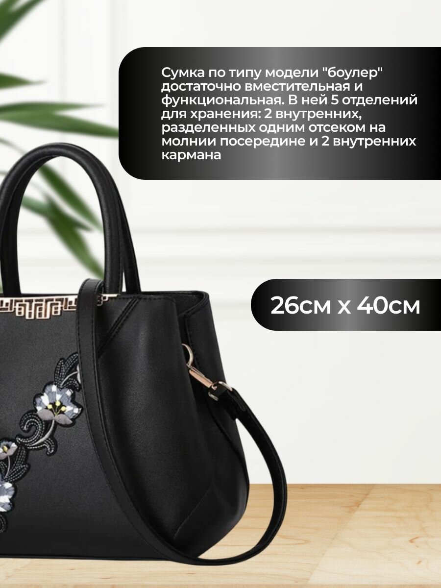 Сумка , фактура матовая, черный — фото 1
