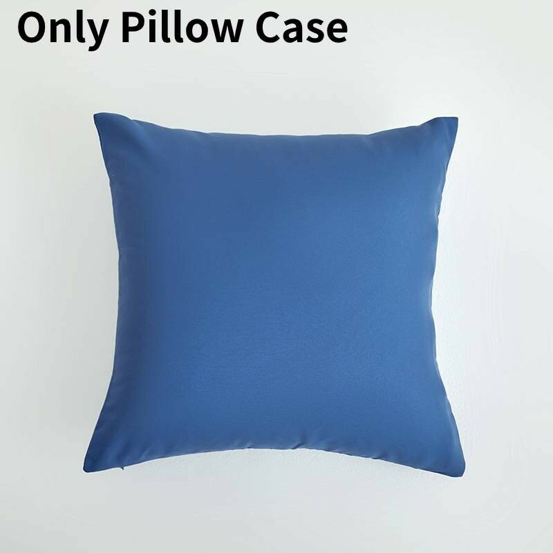 Чехол для декоративной подушки из плотного полиэстера оверсайз 45x45 см голубой голубой