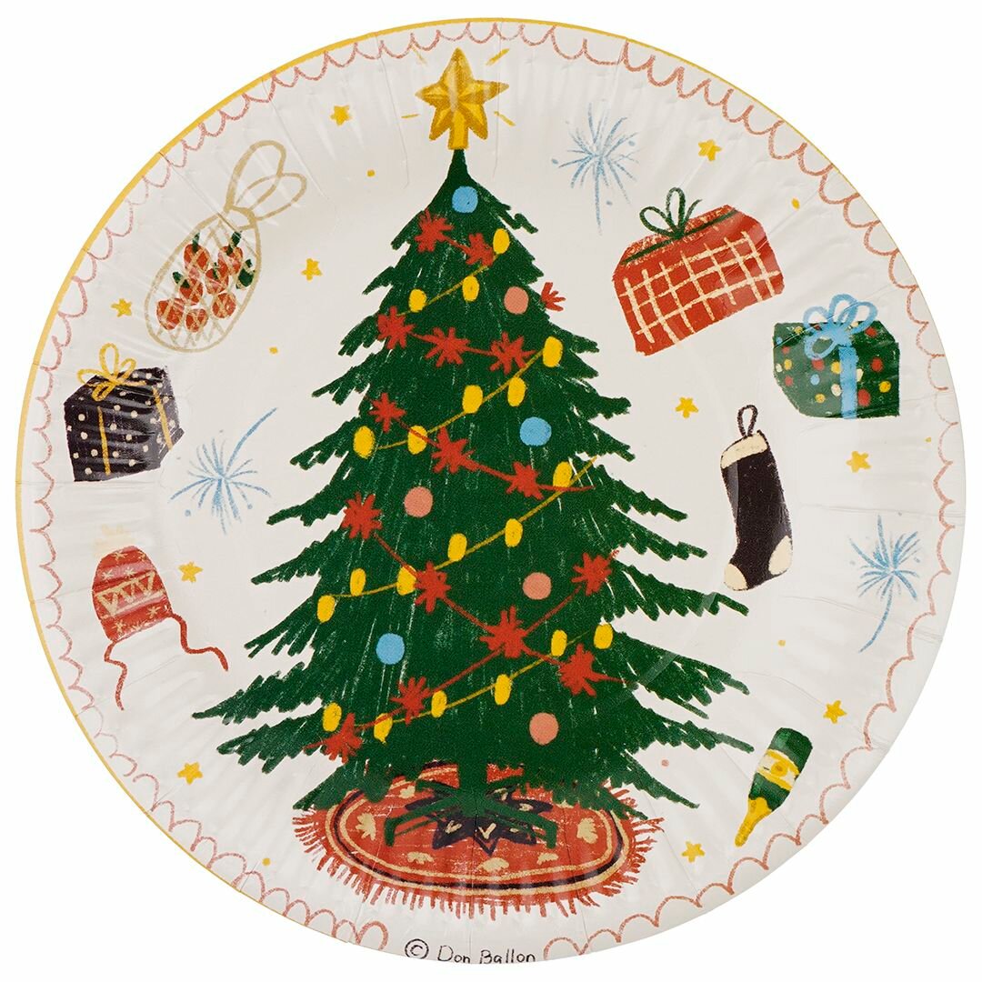 Тарелки бумажные "Новогоднее настроение" 18 см 6 шт.