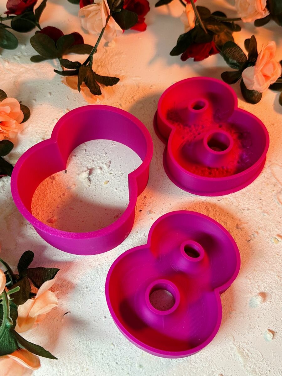 3D форма для бомбочек Восьмерка с букетом — фото 1