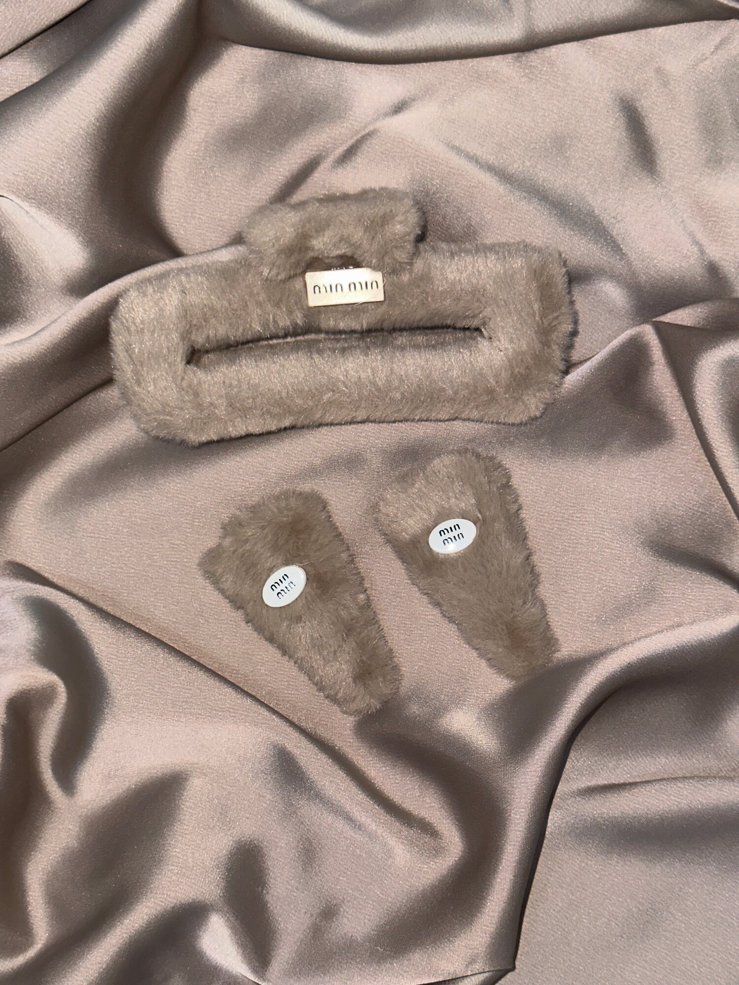 Набор необычных заколок 3в1 для волос , MIO MIO, цвет кофейный, тренд зима2025