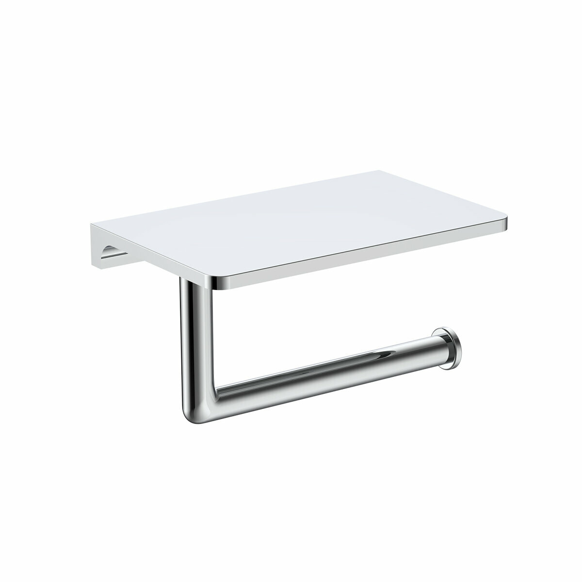 Держатель туалетной бумаги с полкой Raglo R320.03 латунь, хром