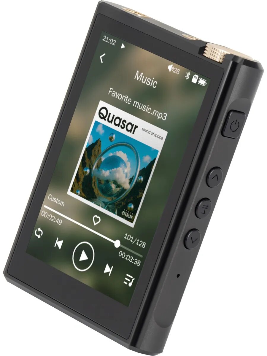 Плеер Hi-Fi Flash XT7 3.5"/microSD/microSDHC черн/золото