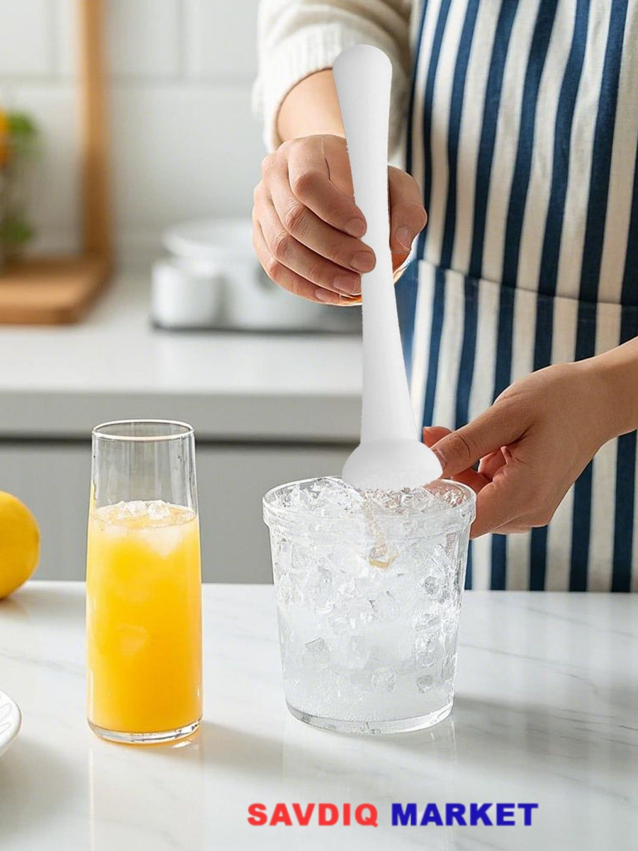 Мадлер для коктейлей барный, белый, / Пресс для цитрусовых / Толкушка для коктейлей