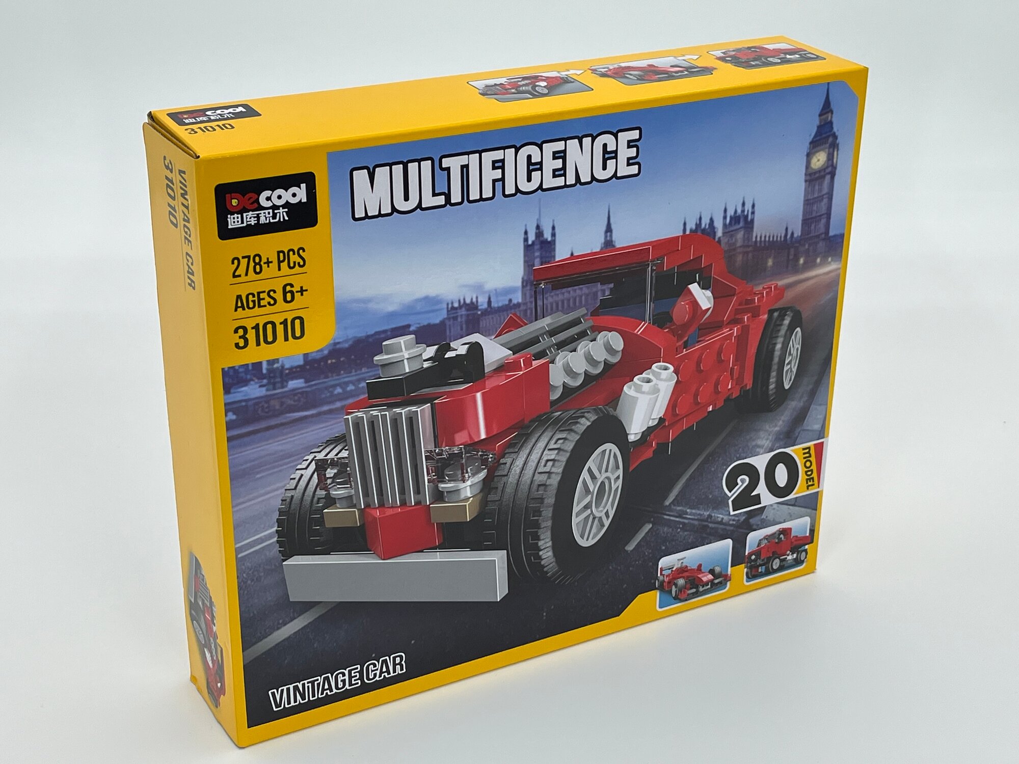 Конструктор BeCool Multifience Vintage Car, 278+ деталей, 20 моделей, для детей 6+