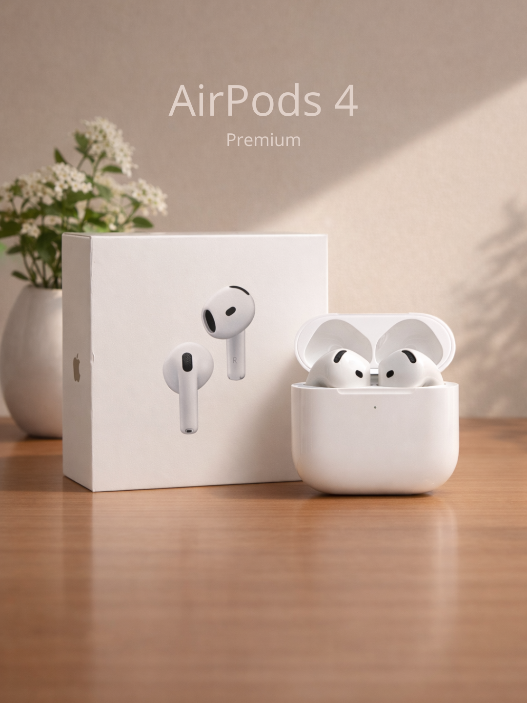 Наушники AirPods 4 Premium, беспроводные, американское качество звука, для Android и Apple