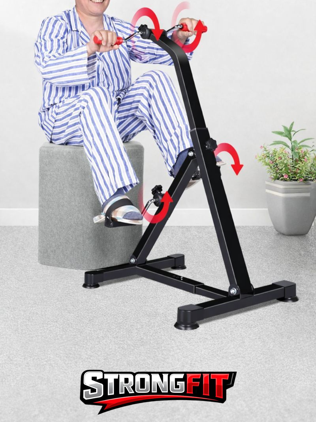 Мини велотренажер для рук и ног, складной, с массажными роликами 52-7