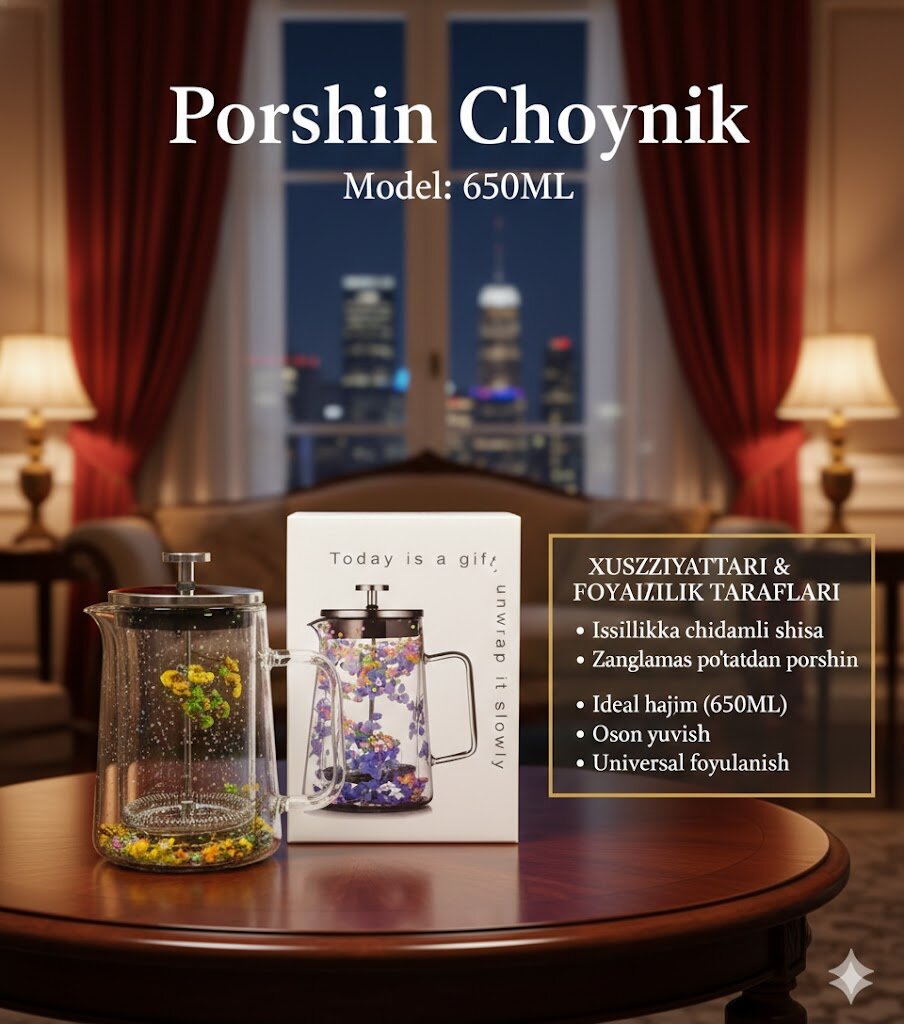 Чайник для френч-пресса 650 мл, стеклянный заварочный чайник с поршнем из нержавеющей стали, для чая,