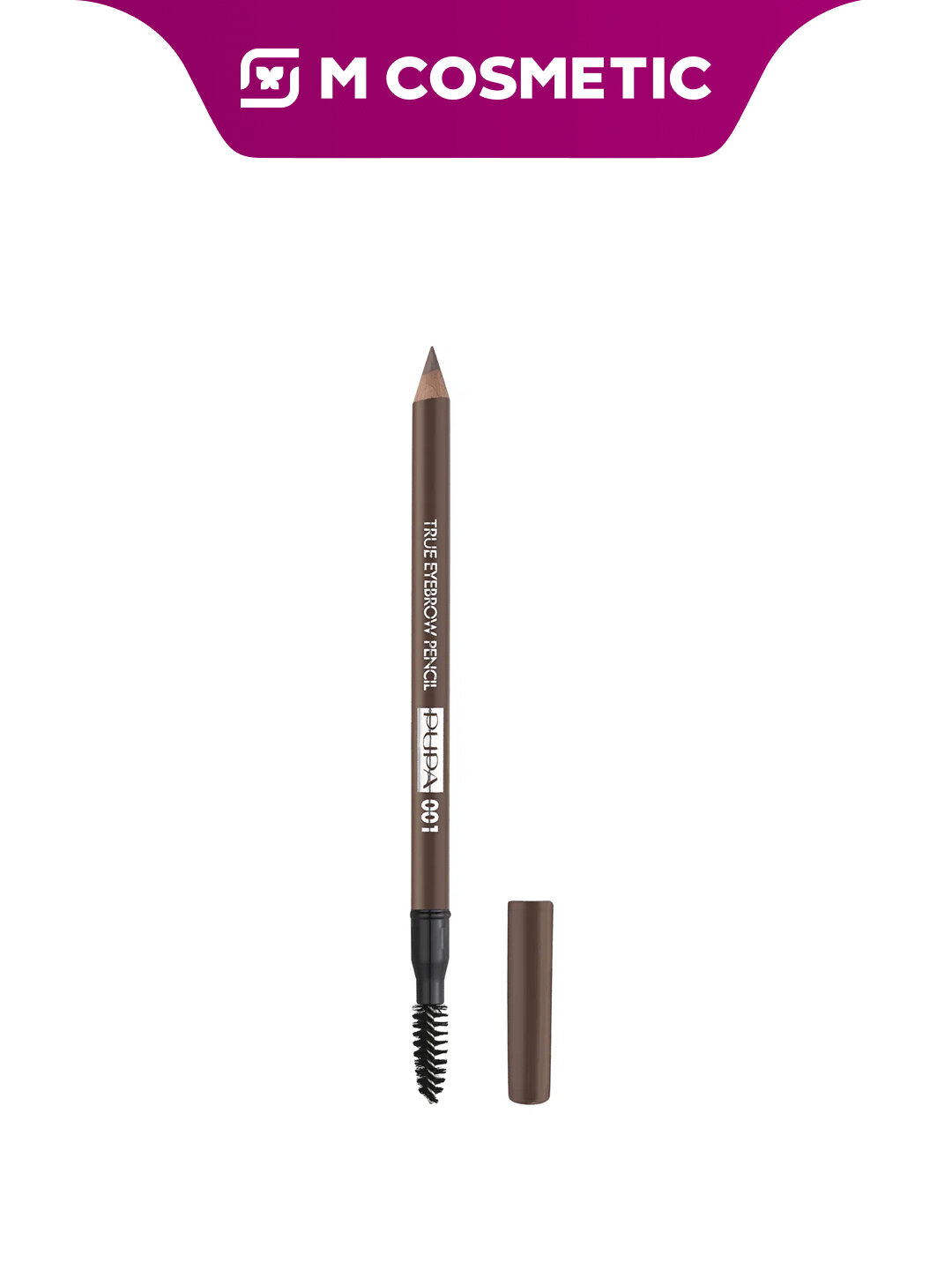 Карандаш для бровей Pupa True Eyebrow Pencil Blonde 001, деревянный, с щеточкой