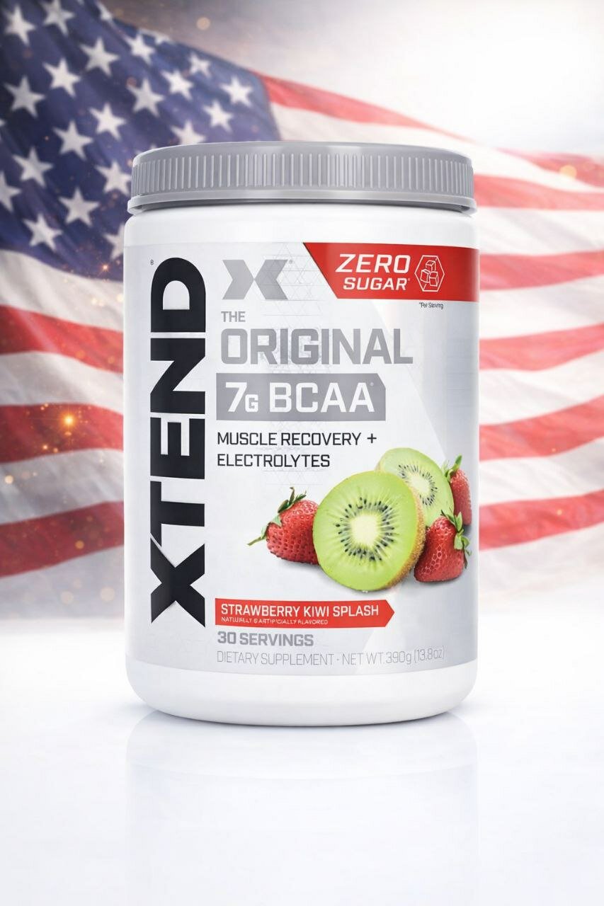 BCAA Xtend 390 г Strawberry Kiwi Splash — аминокислоты 2:1:1 для роста мышц и восстановления (США)