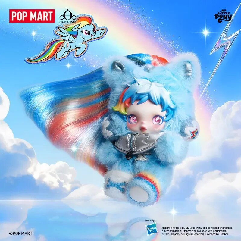 け*こ様 SKULLPANDA × My Little Pony スーパーシーク POP MART SKULLPANDA My Little Pony, Светло-голубой, Rainbow Dash