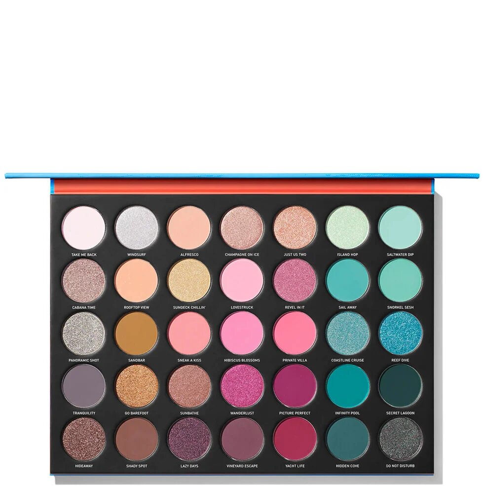 Morphe 35S Sweet Oasis Artistry Palette, 35 оттенков: нюды, розовые и голубые, матовые и шиммер