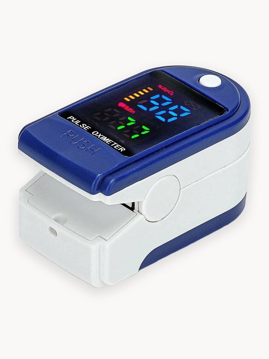 Пульсоксиметр/оксиметр на палец для измерения уровня кислорода в крови и пульса. Led дисплей.