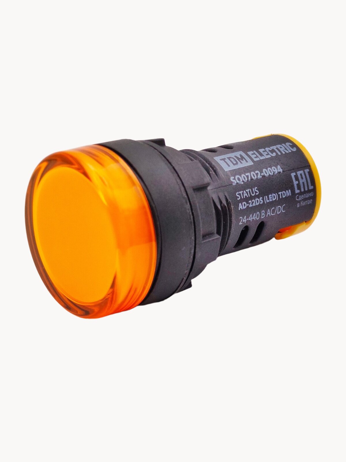 Лампа сигнальная STATUS AD-22DS, LED, d22 мм, 24-440 В AC/DC, желтый TDM