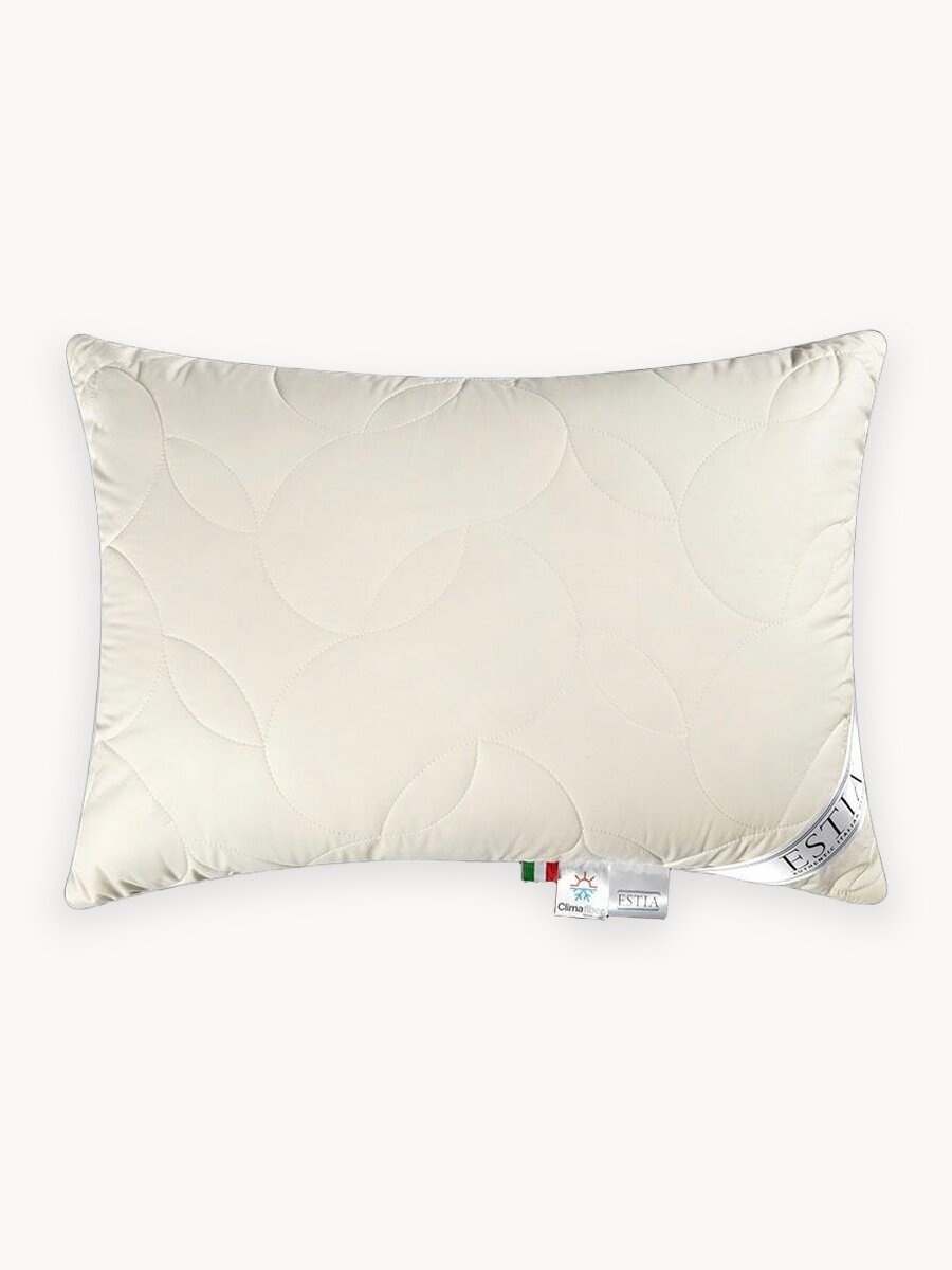 ESTIA Подушка для сна 50х70 "Фабиана" стеганая, с молнией, овечий пух, микрогель "Airsoft"