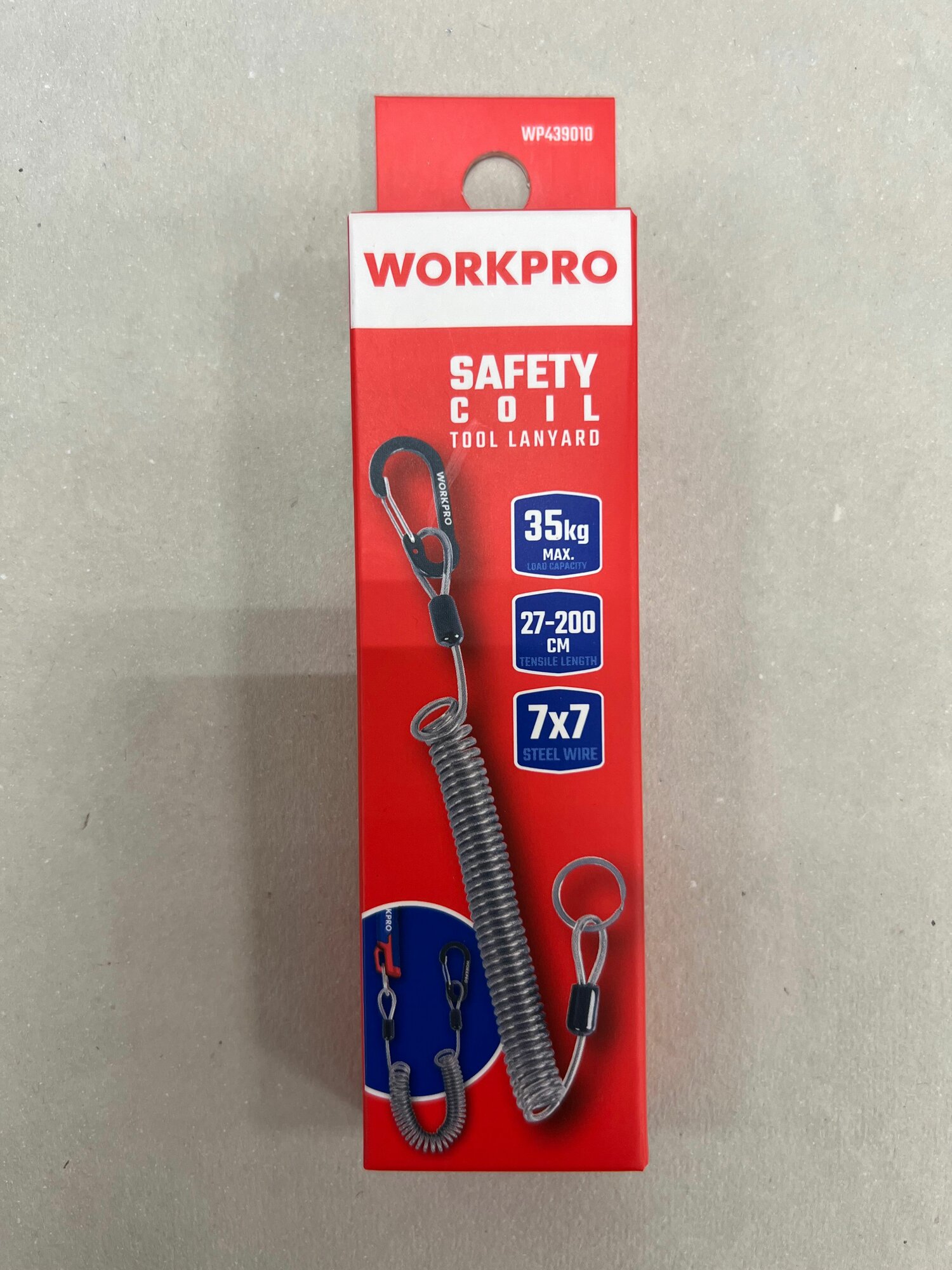WORKPRO Шнур страховочный, 27-200 см, нагрузка до 35 кг, WP439010 — фото 1