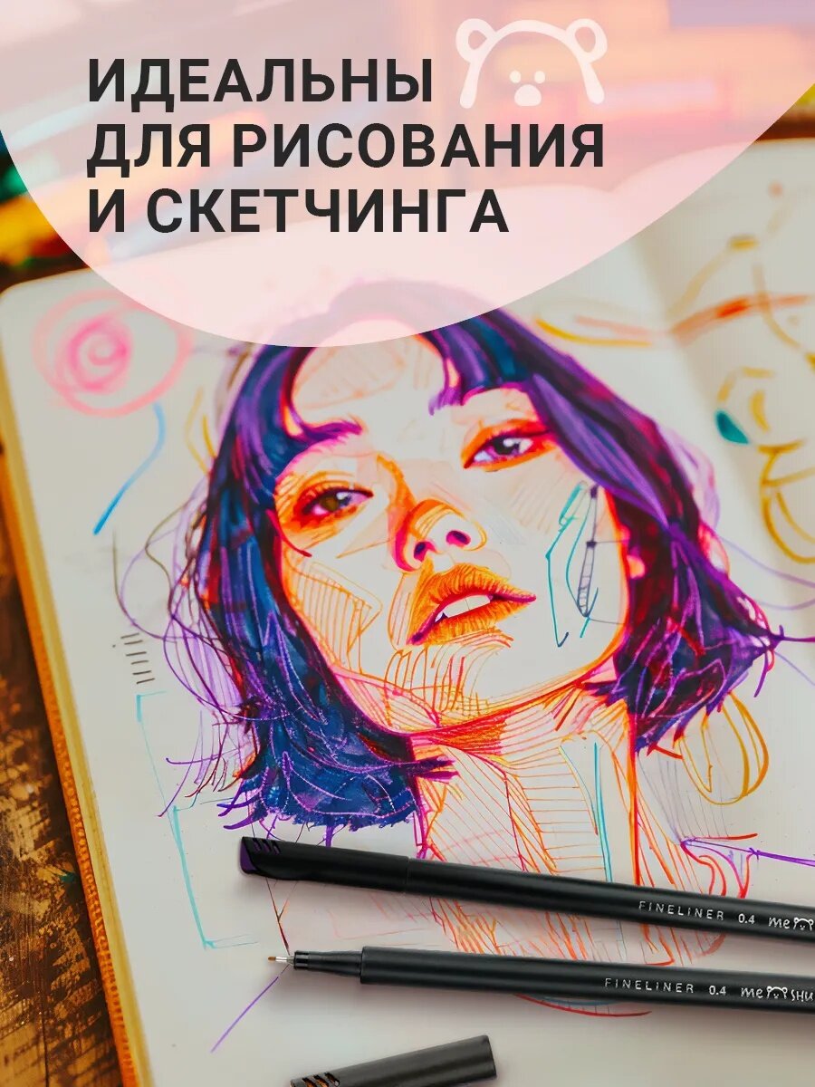 Набор капиллярных ручек MESHU 36 цвета, 0,4 мм, европодвес, ПВХ чехол — фото 1