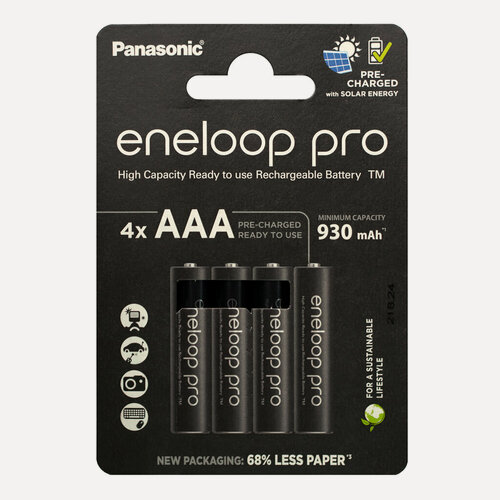 Изображение товара Аккумуляторы Eneloop Pro AAA (BK-4HCDE/4BE), 4 шт