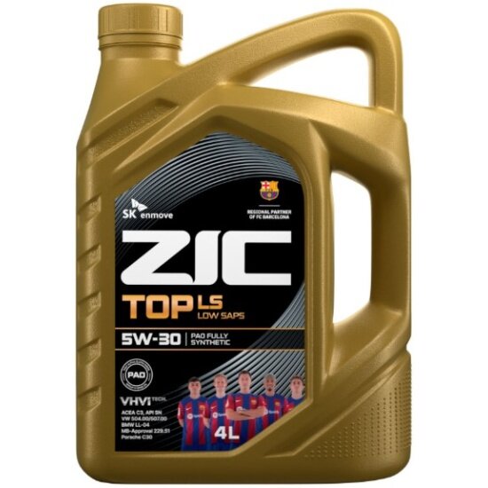 Моторное масло Zic TOP LS 5W-30 синтетическое 4 л