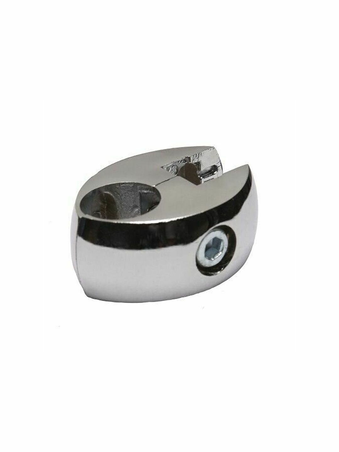 Соединитель одинарный (с вкладышами) системы TRIS / Joker стекло/плита к трубе d25мм арт. 550 цвет хром