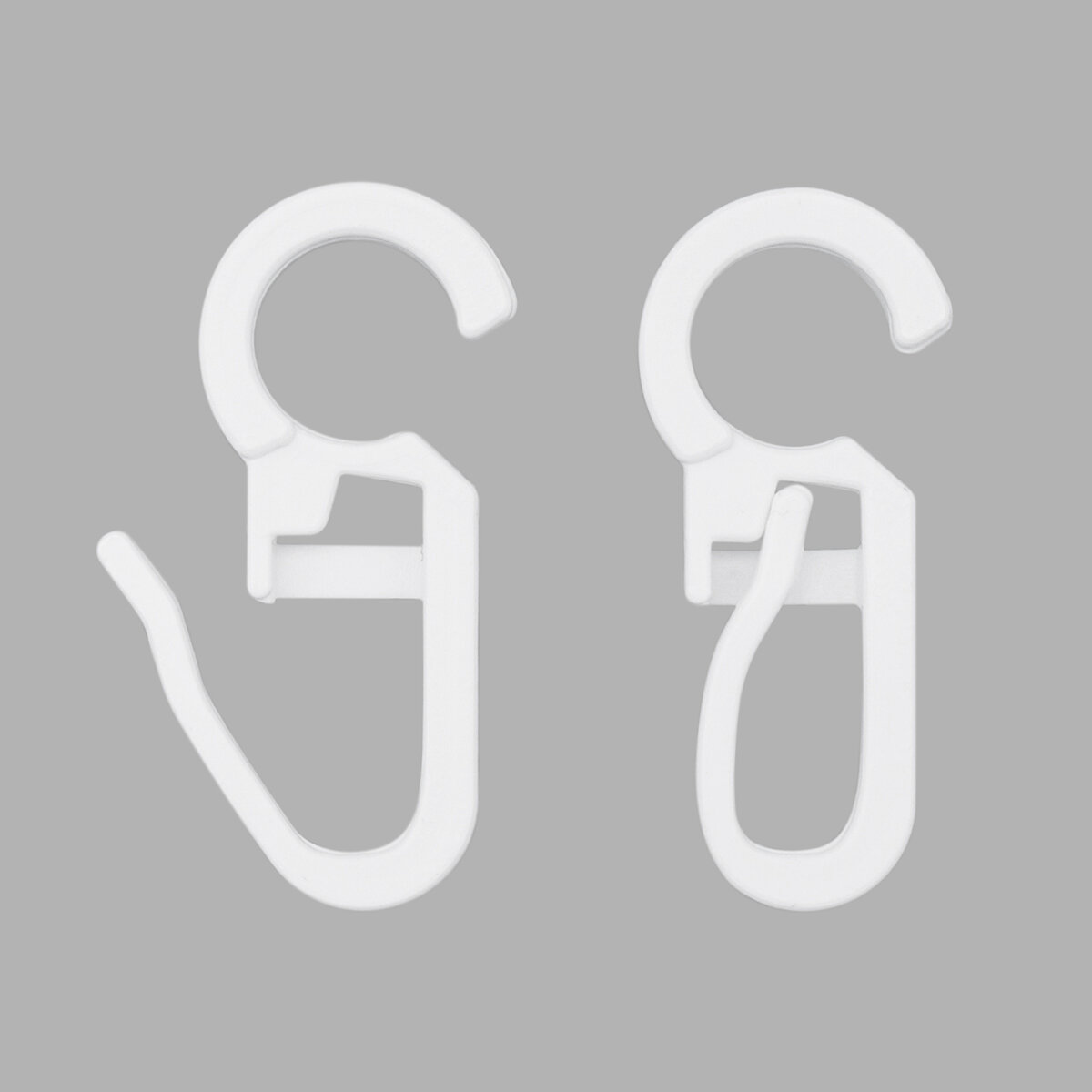 Крючок шторный h-34мм пластик для карнизных колец белый 100 шт (упак)