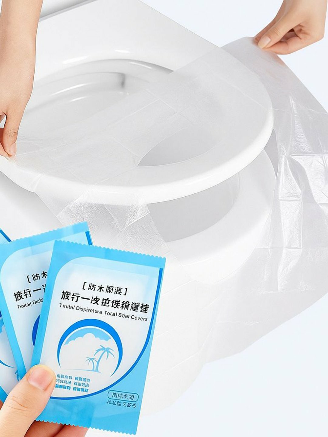 Одноразовый чехол на сиденье унитаза для путешествий, 50 штук в упаковке