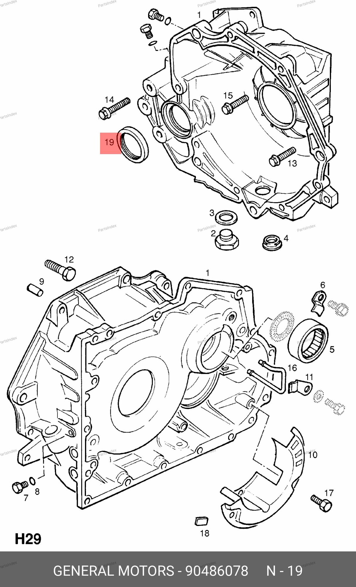 Сальник переднего дифференциала, GENERAL MOTORS 90486078