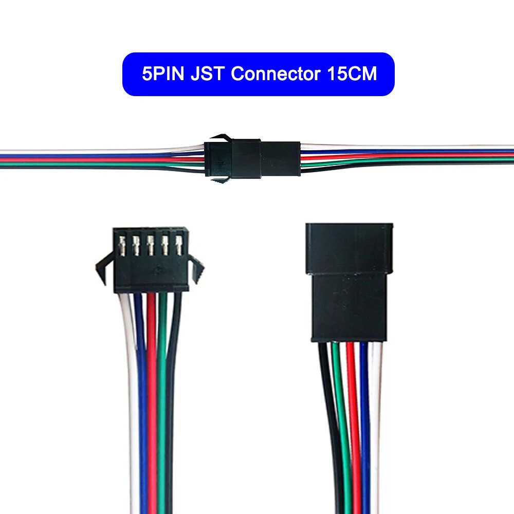 FUNZENXIN Кабель соединитель JST 15 см 2-6 контактов для светодиодных лент 10PCS 5PIN JST Connector