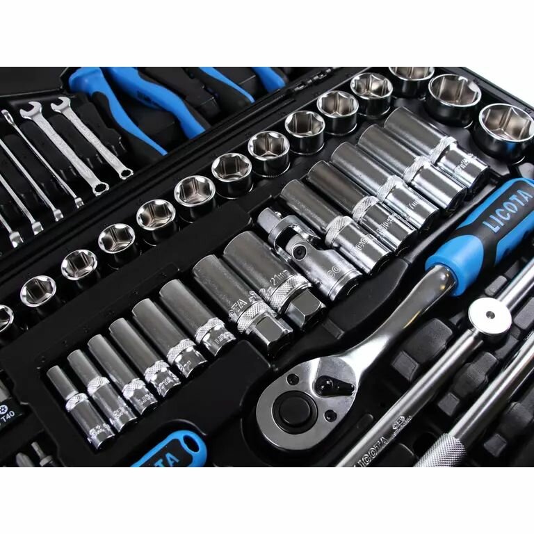 Набор инструментов 1/4" и 1/2", 143 предмета Licota ALK-8009F — фото 1