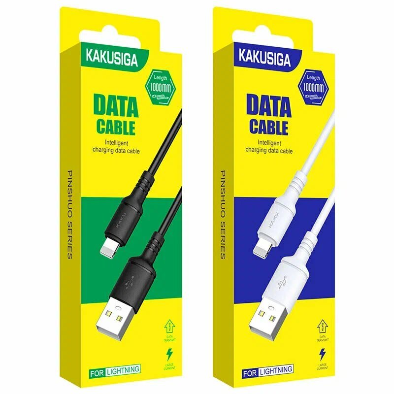 Кабель Kakusiga, Lightning, 2 A, 2 м, быстрая зарядка, передача данных, белый — фото 1