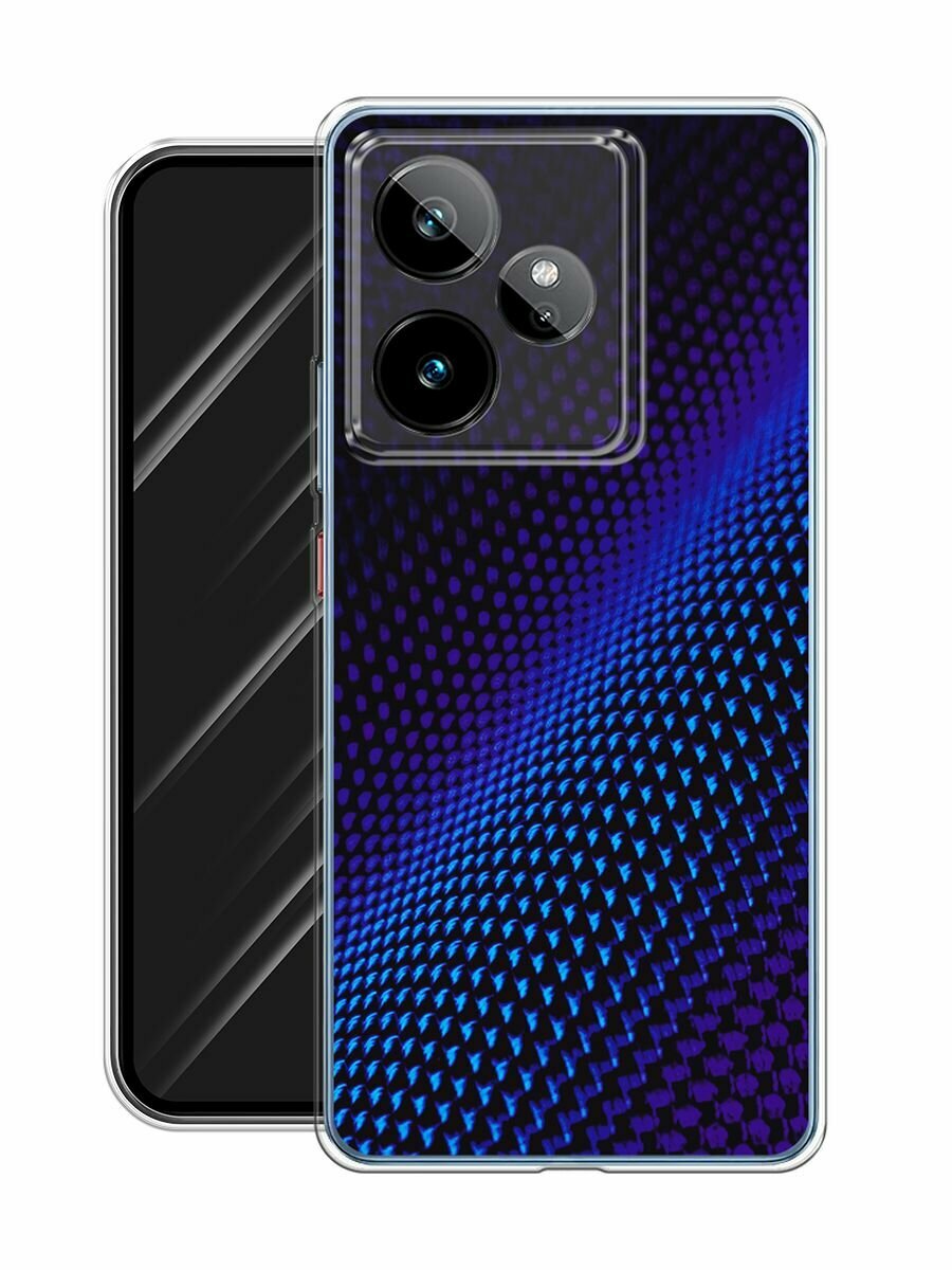 Чехол на Realme GT 7/GT 7T / Реалми GT 7/GT 7T с принтом "Синий карбон" — фото 1