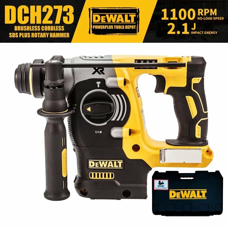 DEWALT DCH273 24MM 1in Бесщеточный аккумуляторный перфоратор SDS PLUS L-образной формы 18 В электроинструмент ударная дрель 4600 ударов в минуту 2,1 Дж