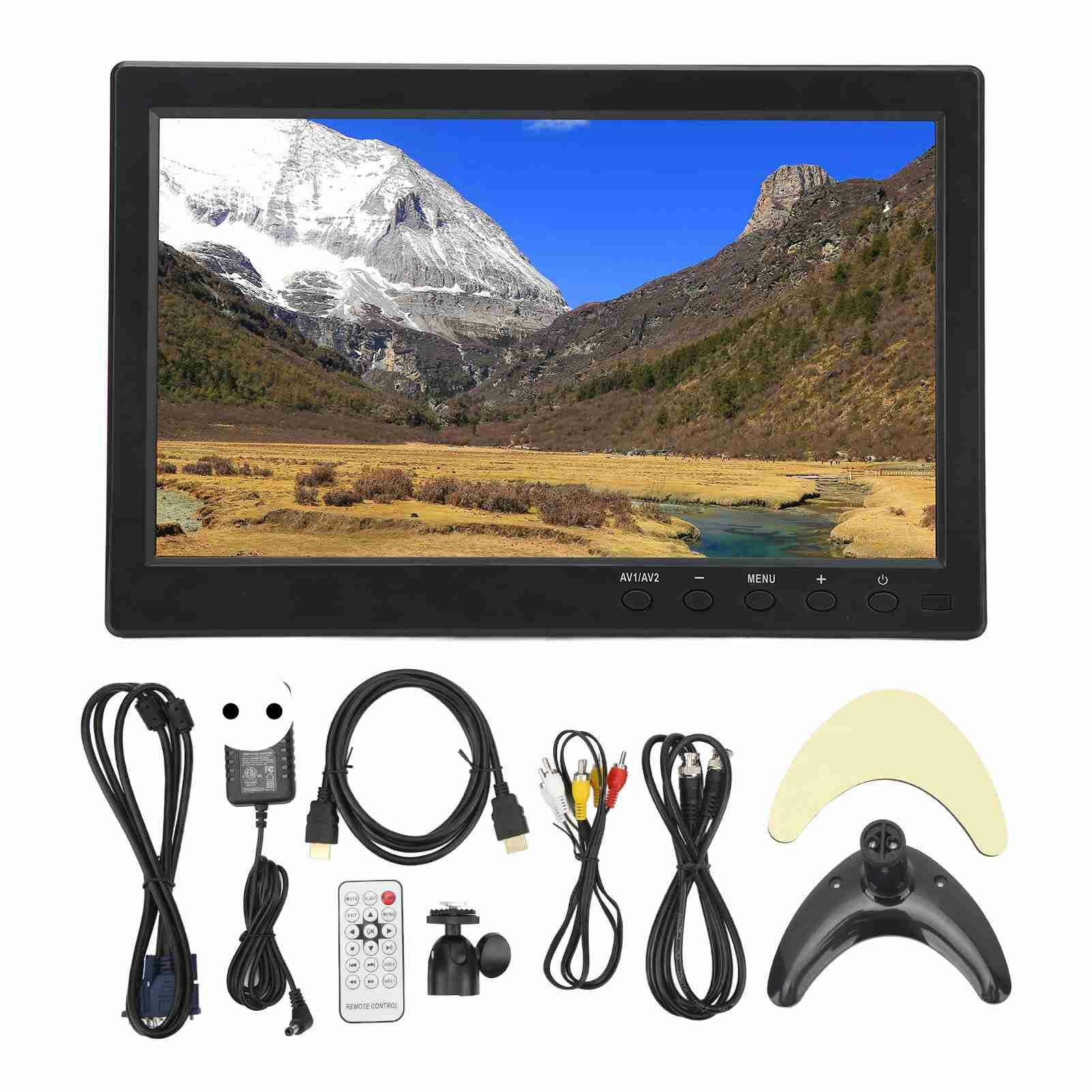 10,1 дюйма TFT LCD -монитора портативный HD -экран цвета цветового экрана с VGA AV BNC USB DC HD Multimedia Interface 100–240V EU Plugure